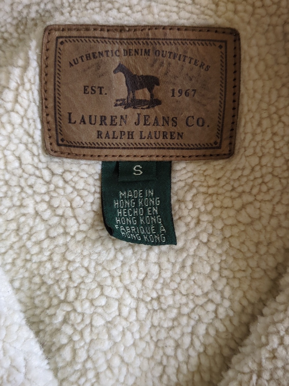 Light Wash Denim Sherpa-Lined Vest - Cream Sherpa - Picture 2 of 4